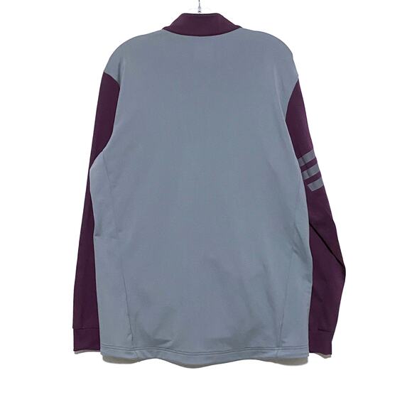 Adidas Golf Quarter Zip Pullover Jacket Jumper Maroon Gray Long Sleeve Mens M - Picture 7 of 8